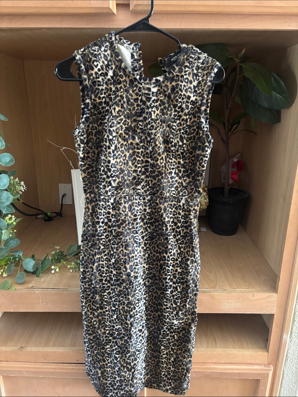 Rachel Comey Leopard Print Faux Fur Snap Front Midi Dress Made in New York